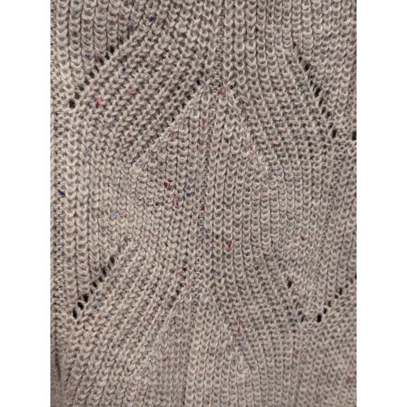 Talbots Chevron Knit Shawl Collar Cardigan L Gray Tweed Grandmacore Cozy Chic - Picture 3 of 7